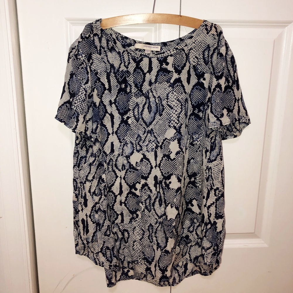 Lavender Brown Snake Print Top